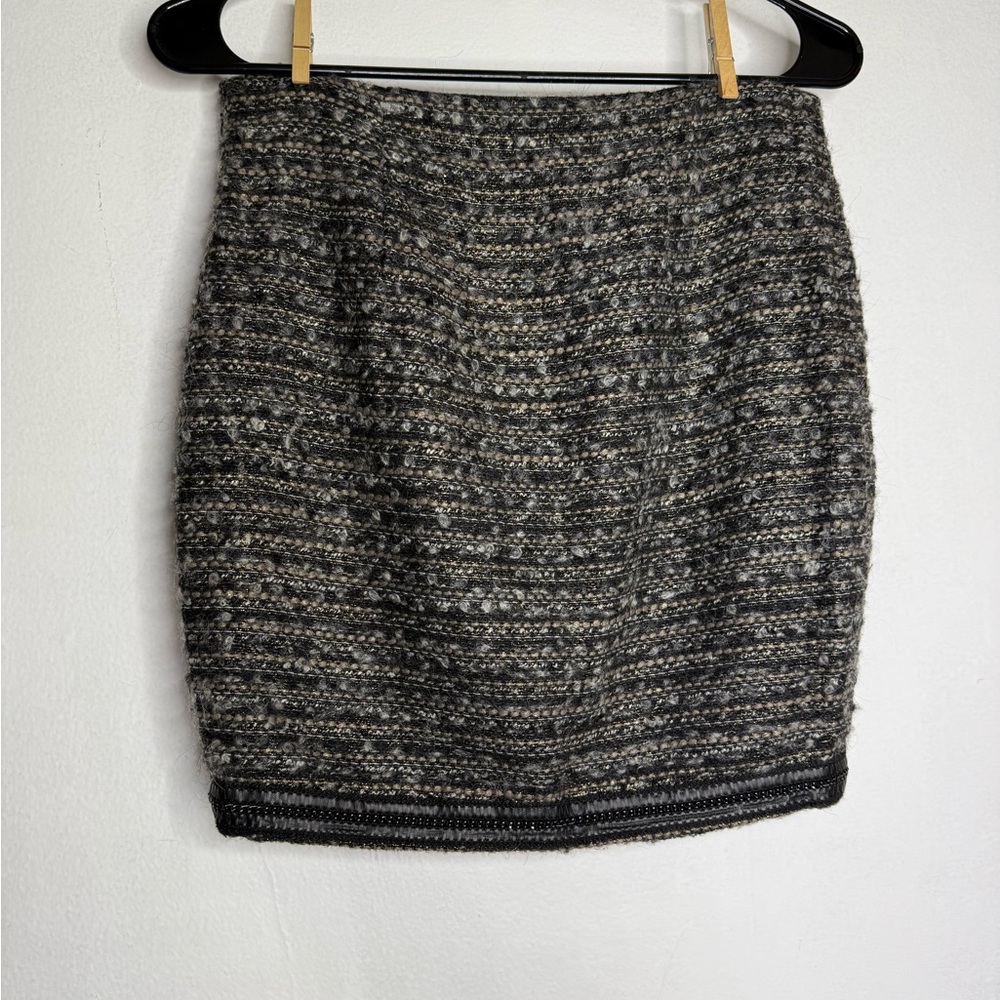 bebe Textured Black and Gray Skirt